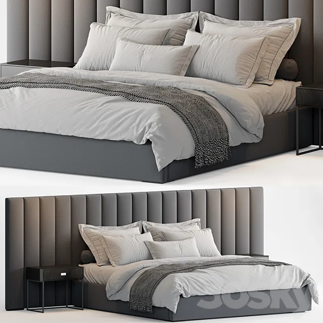 RH Modena Vertical Channel Extended Platform Bed2 3D Model RH Modena Vertical Channel Extended Platform Bed2 3D Model