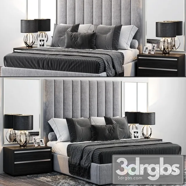 RH Modena Vertical Channel Panel Fabric Platform Bed 3D Model Download RH Modena Vertical Channel Panel Fabric Platform Bed 3D Model Download