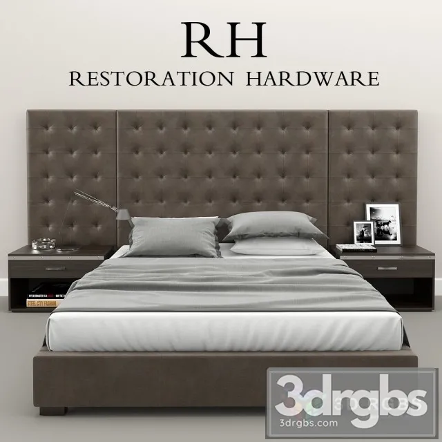 RH Moderm Tufted Bed 3D Model Download RH Moderm Tufted Bed 3D Model Download