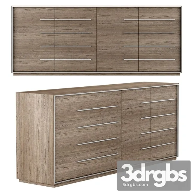 Rh Modern Calvin Panel 4 Door Sideboard 3D Model Download