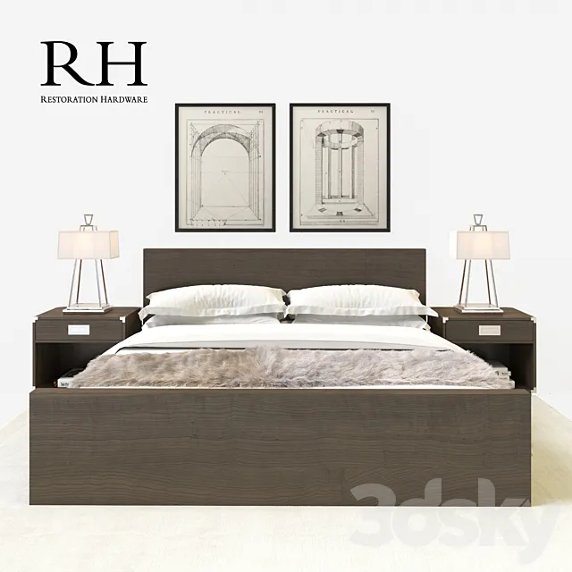 RH MODERN DESMOND BEDROOM SET 3D Model