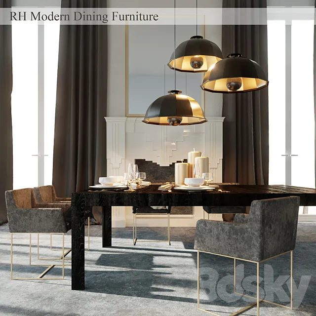 RH Modern Dining Furniture 3DModel