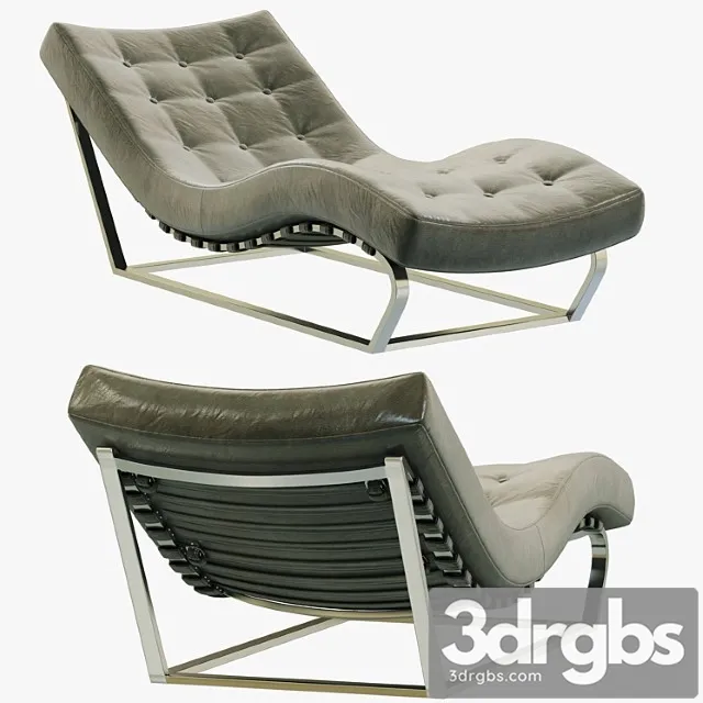 RH Modern Heath Box Leather Chaise 3D Model Download