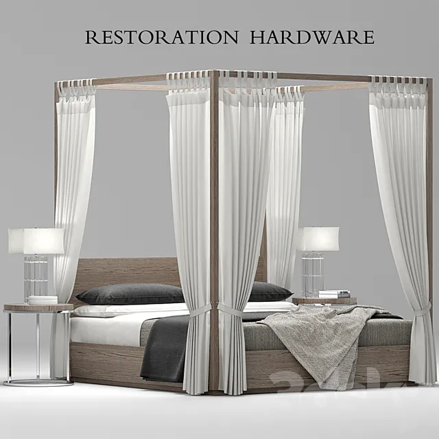 RH Modern Machinto Four-poster bed 3DModel