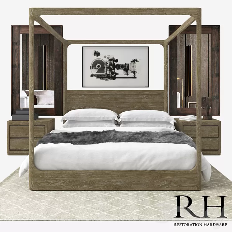 RH MODERN MARTENS BEDROOM SET 3D Model RH MODERN MARTENS BEDROOM SET 3D Model