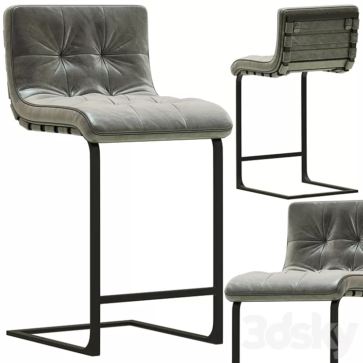 RH Modern Rossi Leather Stool 3D Model RH Modern Rossi Leather Stool 3D Model