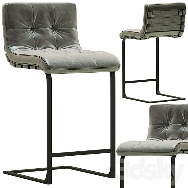 RH Modern Rossi Leather Stool 3DModel RH Modern Rossi Leather Stool 3DModel