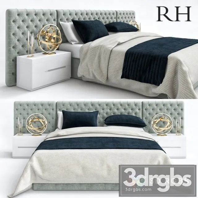 RH Neoclassic Fabric Bed 3D Model Download RH Neoclassic Fabric Bed 3D Model Download