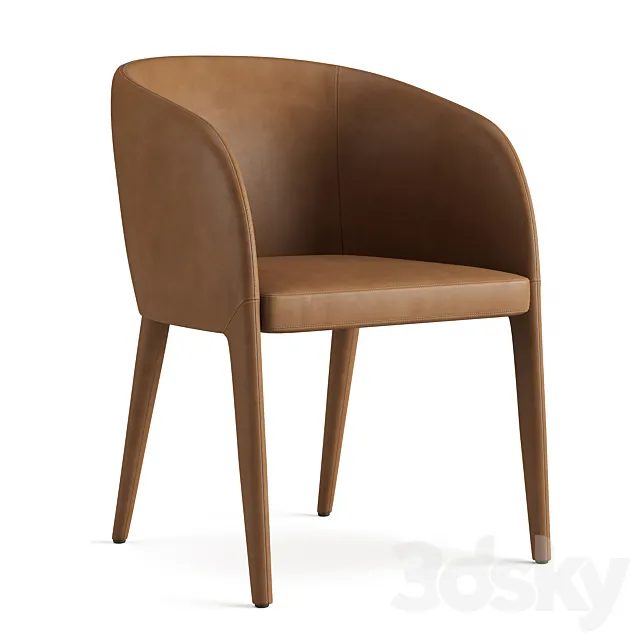 RH NICOLA BARRELBACK VEGAN LEATHER DINING ARMCHAIR 3D Model RH NICOLA BARRELBACK VEGAN LEATHER DINING ARMCHAIR 3D Model