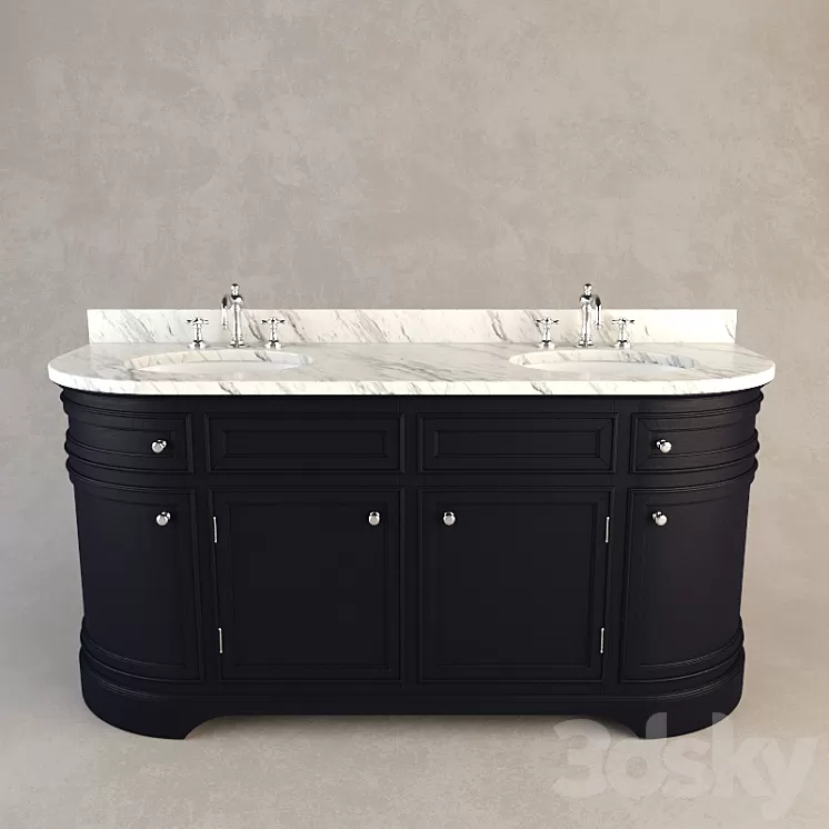 RH ODEON DOUBLE VANITY SINK 3D Model RH ODEON DOUBLE VANITY SINK 3D Model