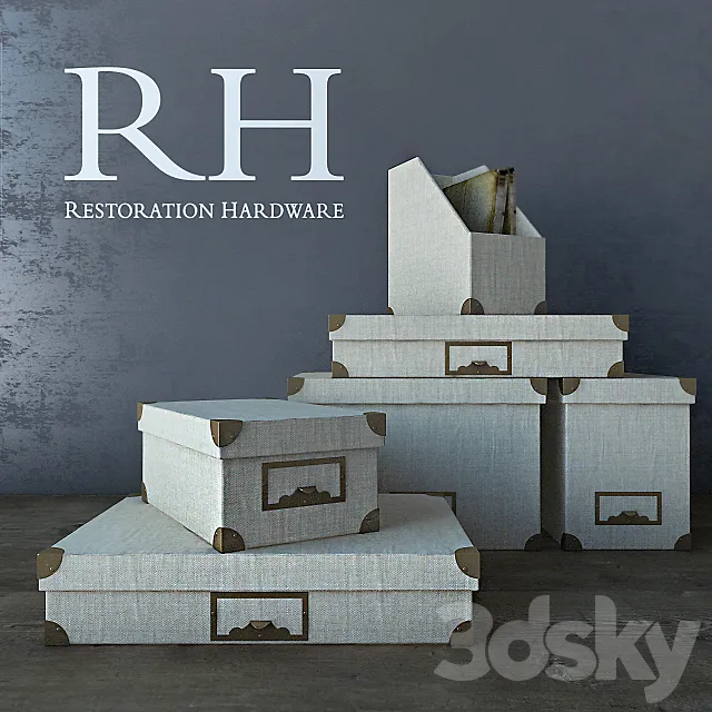 RH Office Storage Accessories 3DModel RH Office Storage Accessories 3DModel