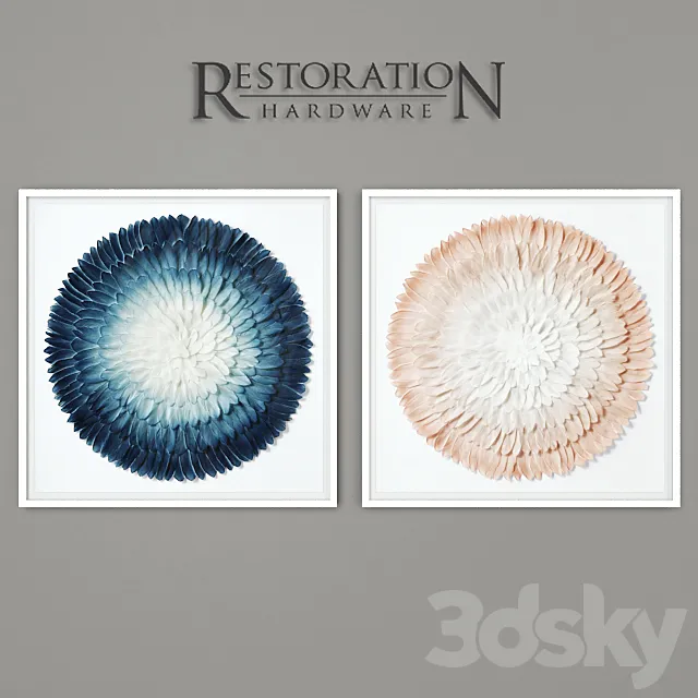 RH Ombre Feather Mandala Art 3D Model RH Ombre Feather Mandala Art 3D Model