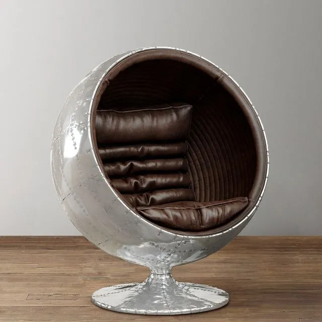 RH ORBIT SPITFIRE LEATHER CHAIR 3D Model