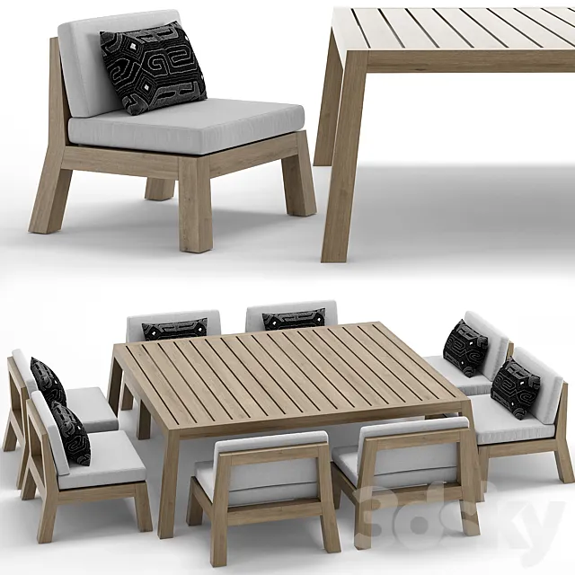 RH Outdoor Bonaire table-chair 3D Model