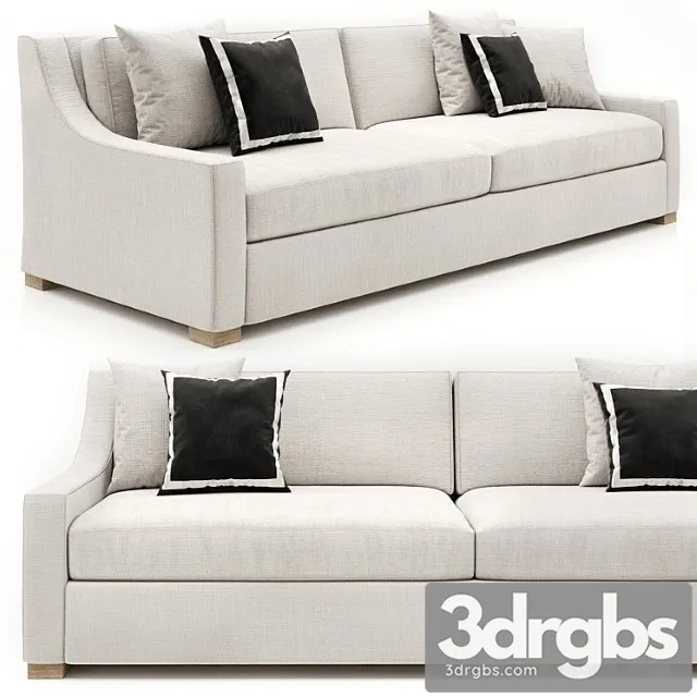 RH Parisian Classic Slope Arm Sofa 3D Model Download