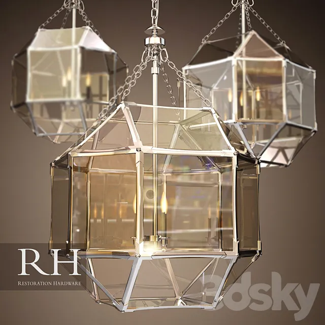RH PARISIAN OCTAGONAL CHANDELIER (3 size) 3D Model RH PARISIAN OCTAGONAL CHANDELIER (3 size) 3D Model