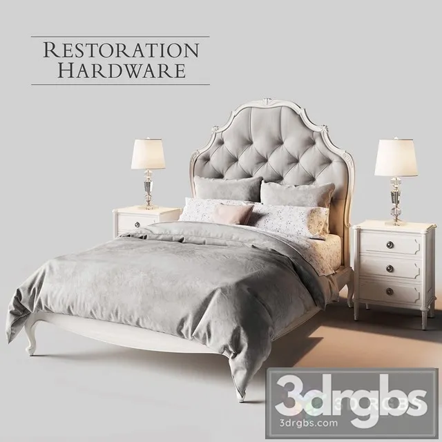 RH Paulette Tufted Bed 3D Model Download RH Paulette Tufted Bed 3D Model Download