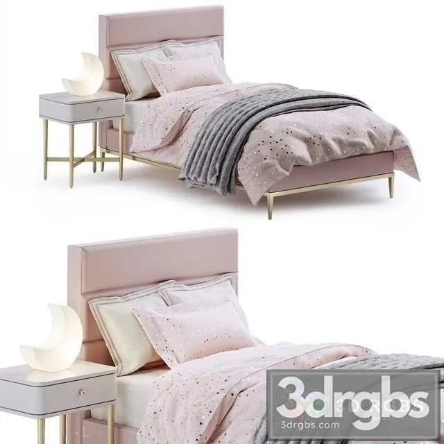 RH Pfeiffer Velvet Bed 3D Model Download RH Pfeiffer Velvet Bed 3D Model Download