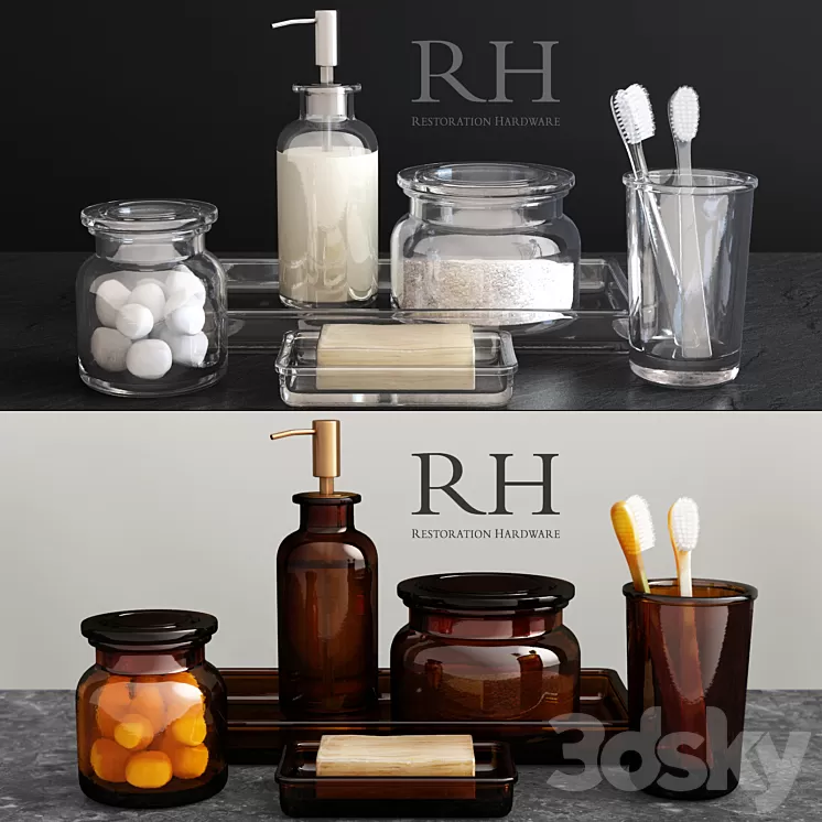 RH \/ PHARMACY ACCESSORIES AMBER GLASS 3D Model