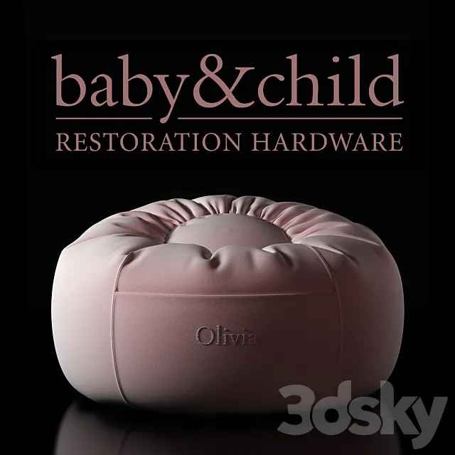 RH POUF OLIVIA 3D Model RH POUF OLIVIA 3D Model