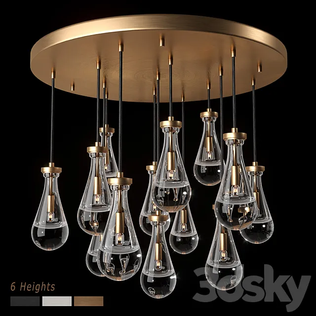 RH Rain Round Chandelier 36 3D Model