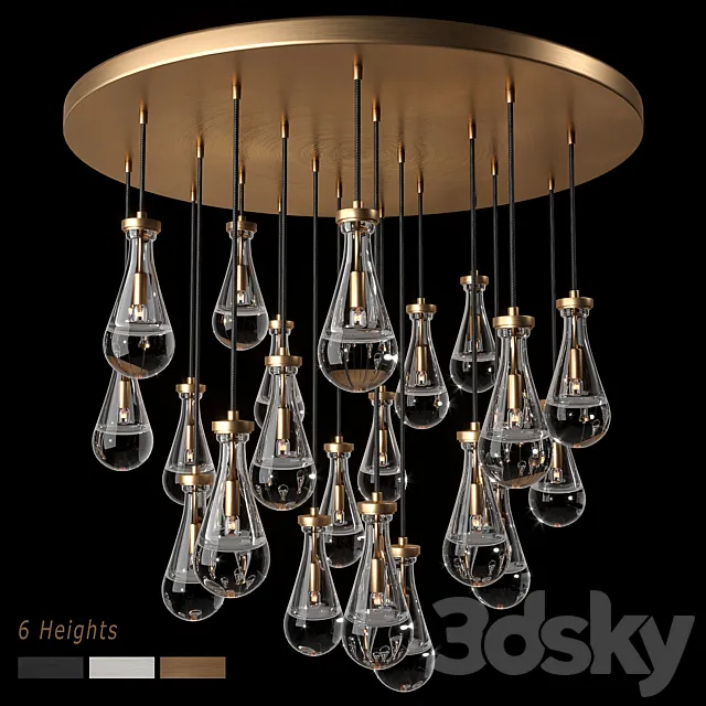 RH Rain Round Chandelier 47 3D Model