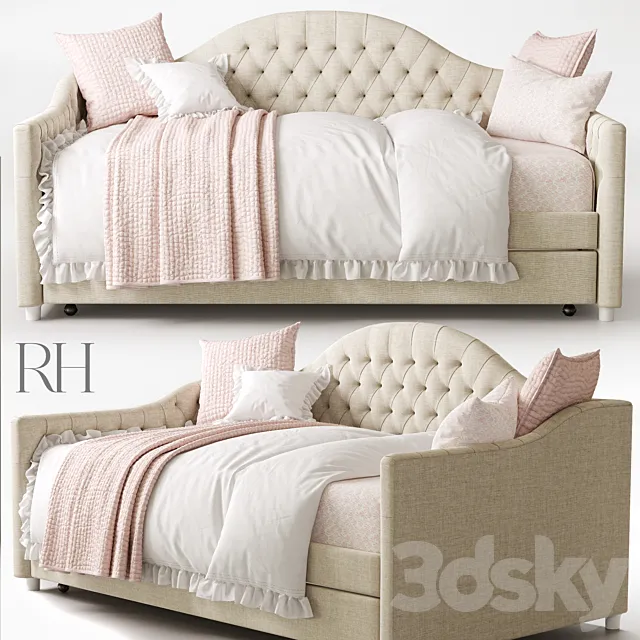RH REESE TUFTED DAYBED WITH TRUNDLE 3DModel RH REESE TUFTED DAYBED WITH TRUNDLE 3DModel