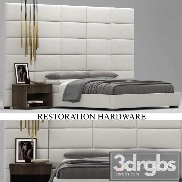 RH Restangle Bed 3D Model Download RH Restangle Bed 3D Model Download