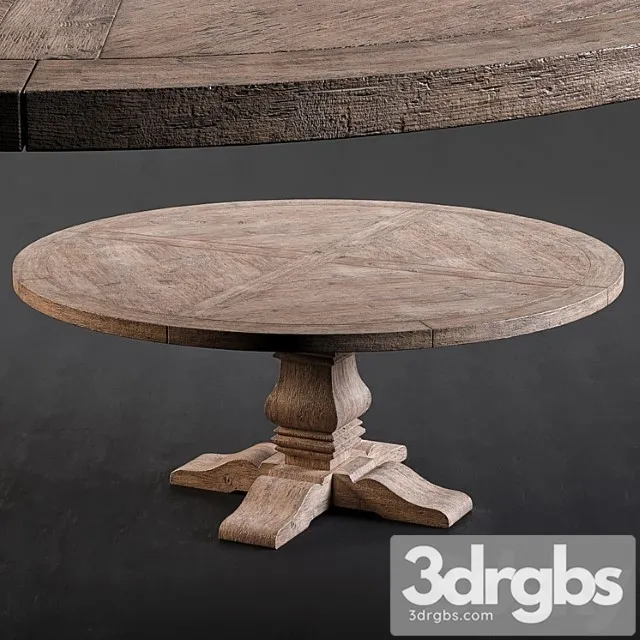 Rh salvaged wood round dining table 2 3D Model Download Rh salvaged wood round dining table 2 3D Model Download