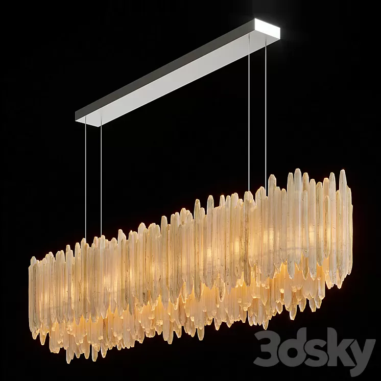 “RH SELENITE CRYSTAL RECTANGULAR CHANDELIER 72 “”” 3D Model