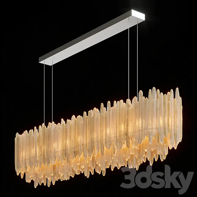 RH SELENITE CRYSTAL RECTANGULAR CHANDELIER 72 ” 3DModel