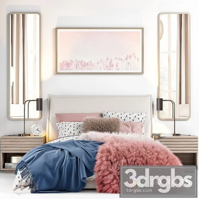 RH Sloane Bed Set 3D Model Download RH Sloane Bed Set 3D Model Download