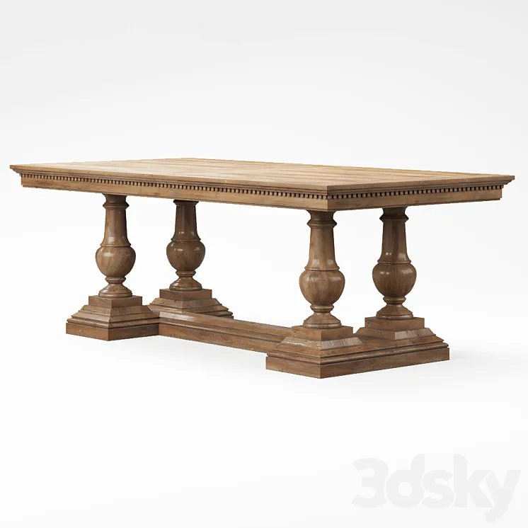 RH St James Dining Table 3D Model Free Download