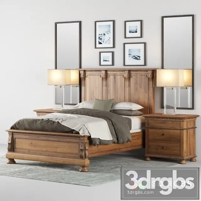 RH ST James Panel Bed 3D Model Download RH ST James Panel Bed 3D Model Download