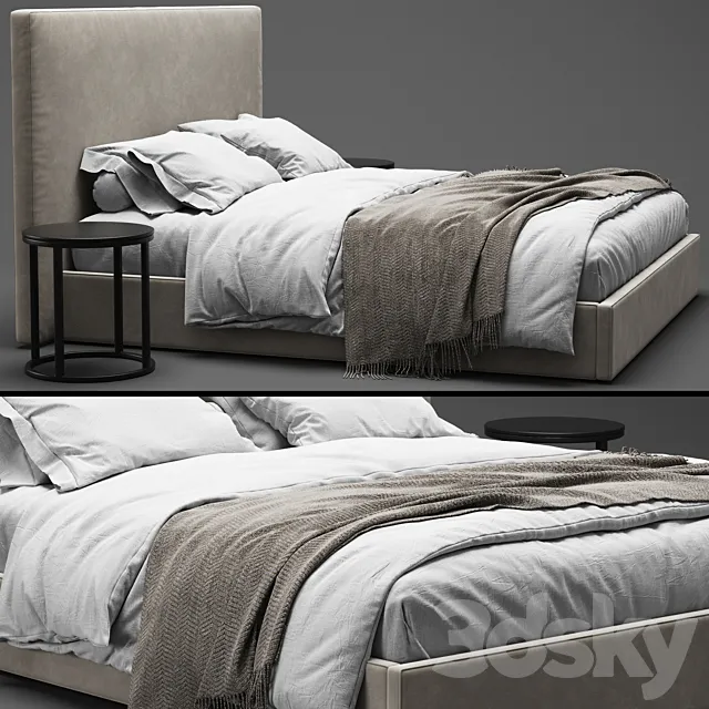 RH Sullivan Fabric Bed 3D Model RH Sullivan Fabric Bed 3D Model