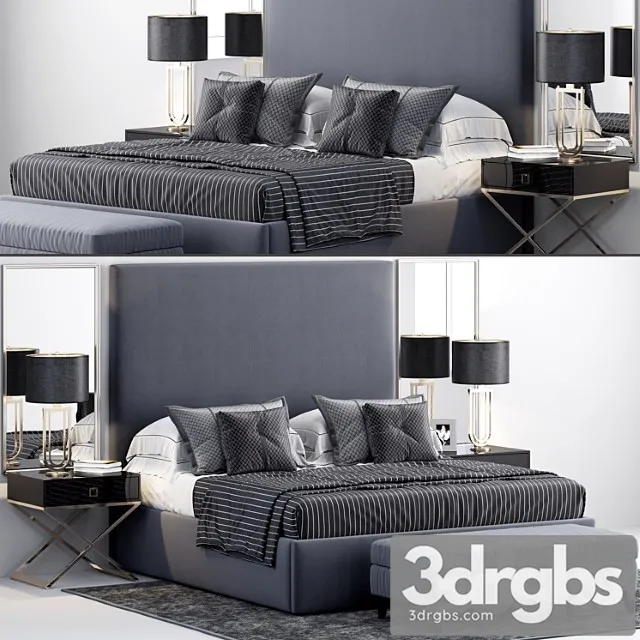 Rh sullivan upholstered platform bed 2 3D Model Download Rh sullivan upholstered platform bed 2 3D Model Download