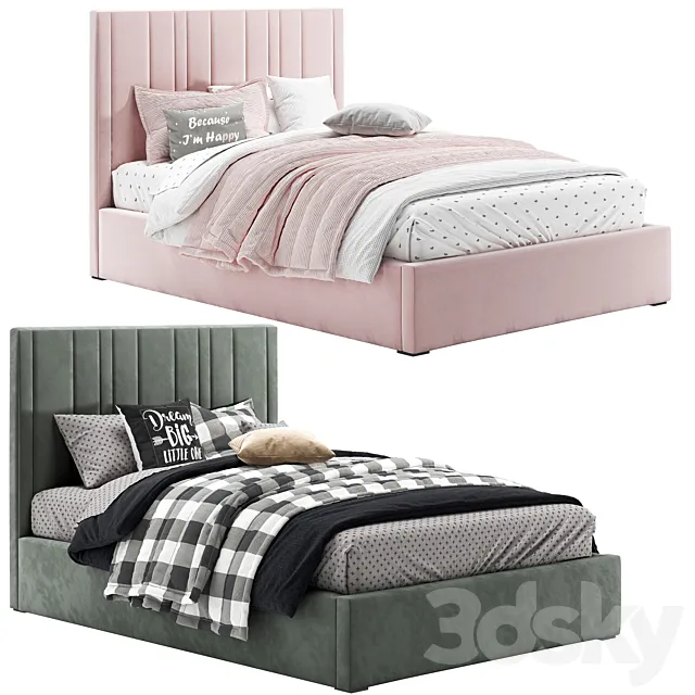 RH Teagan Upholstered Platform Bed 3DModel RH Teagan Upholstered Platform Bed 3DModel