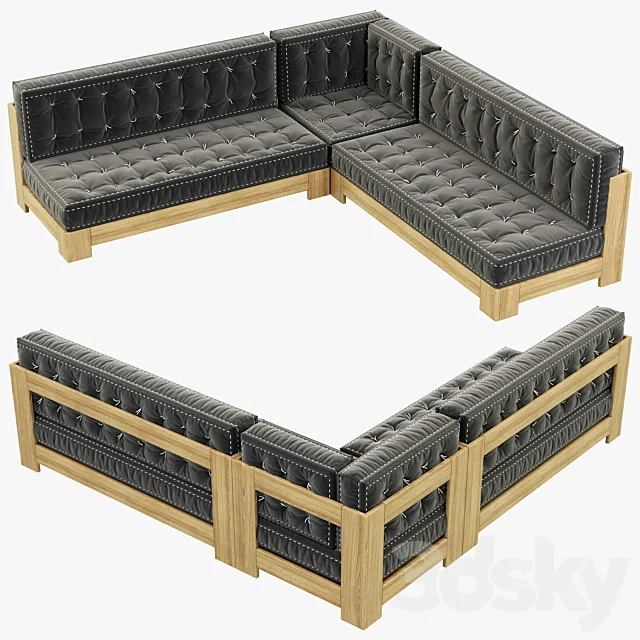 RH Teen Callum Corner Sectional Set 3D Model RH Teen Callum Corner Sectional Set 3D Model
