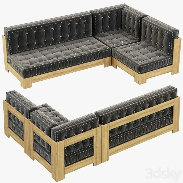 RH Teen Callum L Sectional Set 3D Model RH Teen Callum L Sectional Set 3D Model