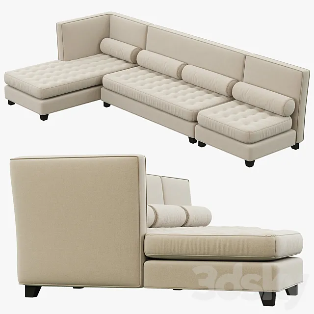 RH Teen Rylin Tufted Lounge Set 3D Model RH Teen Rylin Tufted Lounge Set 3D Model