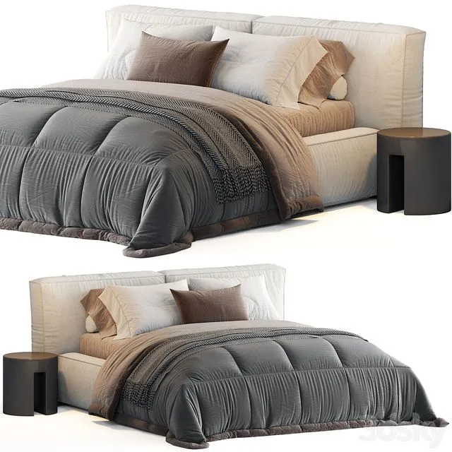 RH Teen Sona Upholstered Platform Bed 3D Model RH Teen Sona Upholstered Platform Bed 3D Model