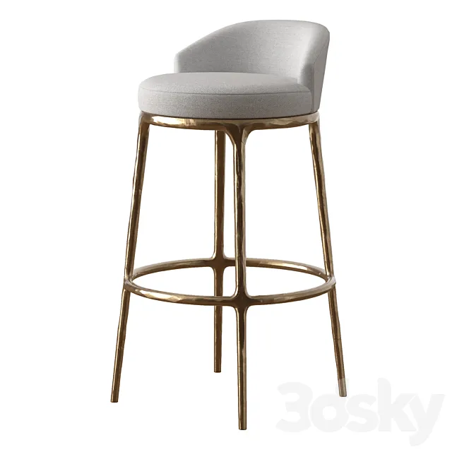 RH THADDEUS FABRIC SWIVEL BARSTOOL 3D Model RH THADDEUS FABRIC SWIVEL BARSTOOL 3D Model