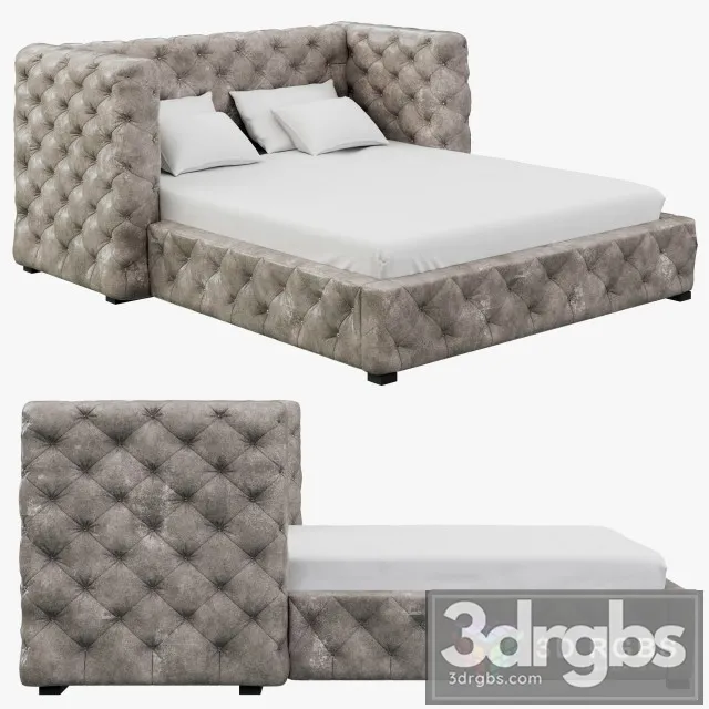 RH Tribeca Tufted Leather Plaform Bed 3D Model Download RH Tribeca Tufted Leather Plaform Bed 3D Model Download