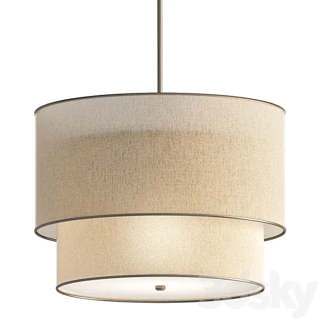 Rh Two-tier Round Shade Linen 3D Model