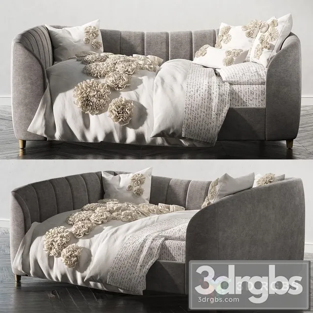 RH Valentina Velvet Bed 3D Model Download RH Valentina Velvet Bed 3D Model Download