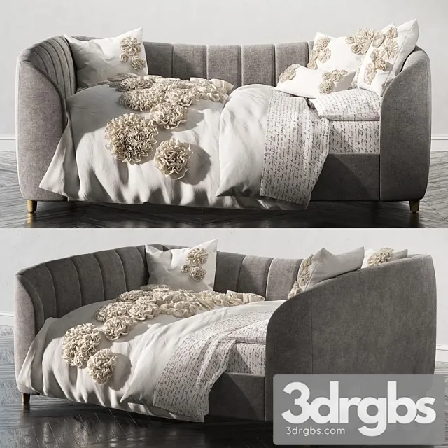 Rh Valentina velvet full daybed 2 3D Model Download