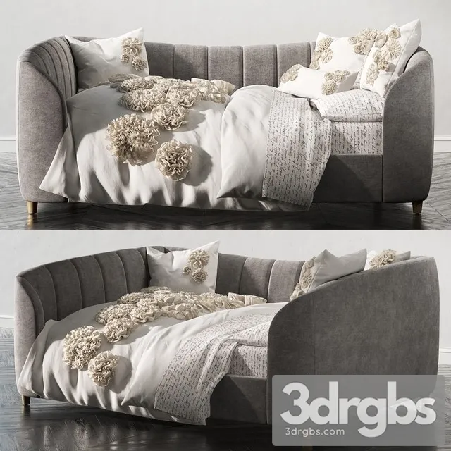 RH Valentina Velvet Full Daybed 3D Model Download