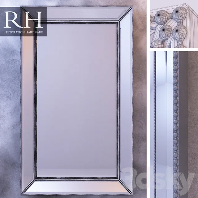 RH VENETIAN BEADED MIRROR – SILVER 3DModel RH VENETIAN BEADED MIRROR – SILVER 3DModel