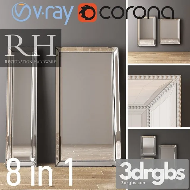 RH Venetian Mirrors Set Silver 3D Model Download