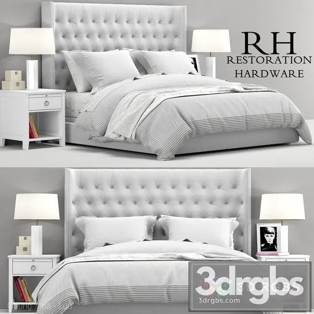 RH Zadie Bed 3D Model Download RH Zadie Bed 3D Model Download
